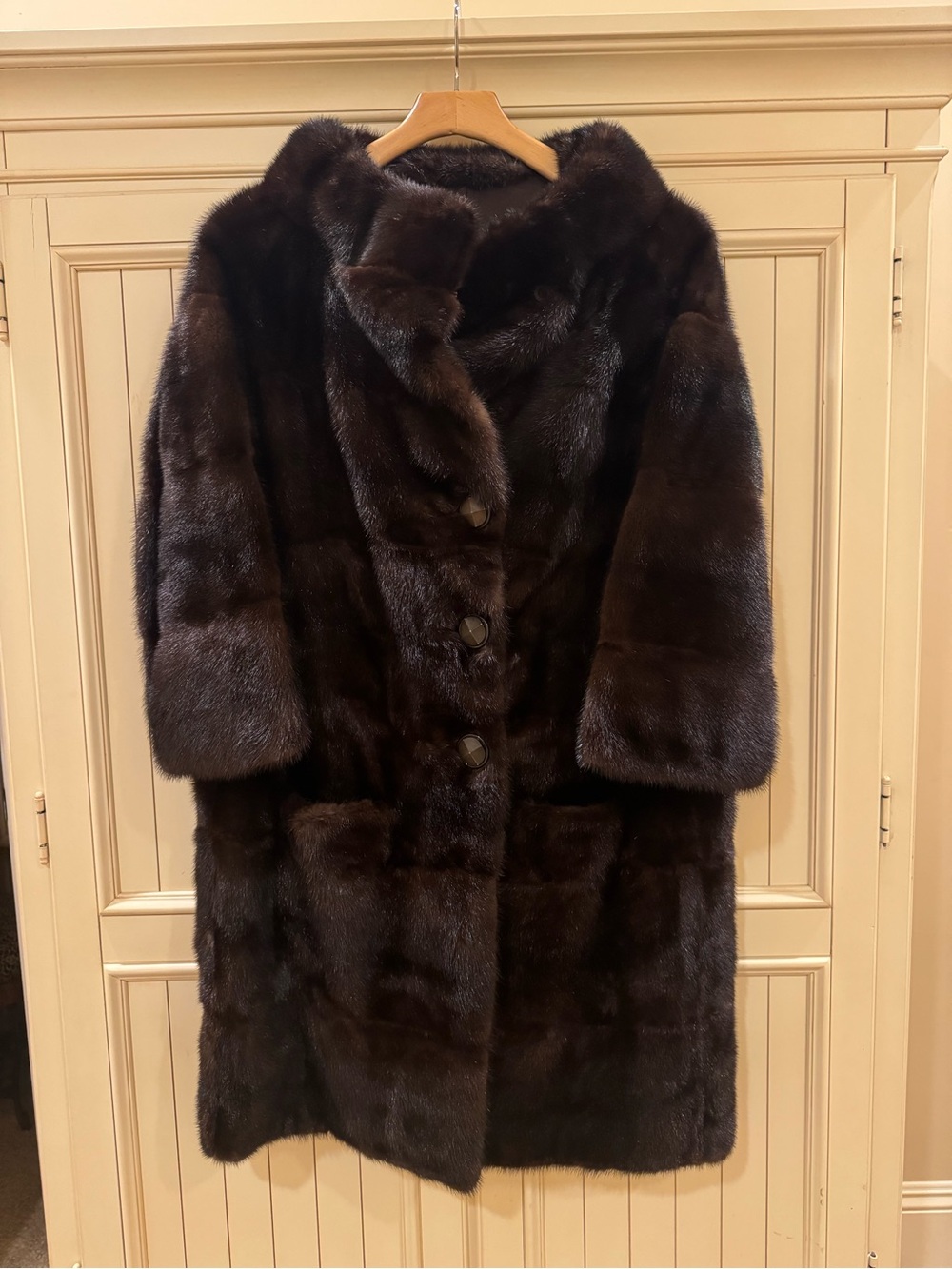 Women's Dark Brown Fur Coat - Classic Plush Outerwear